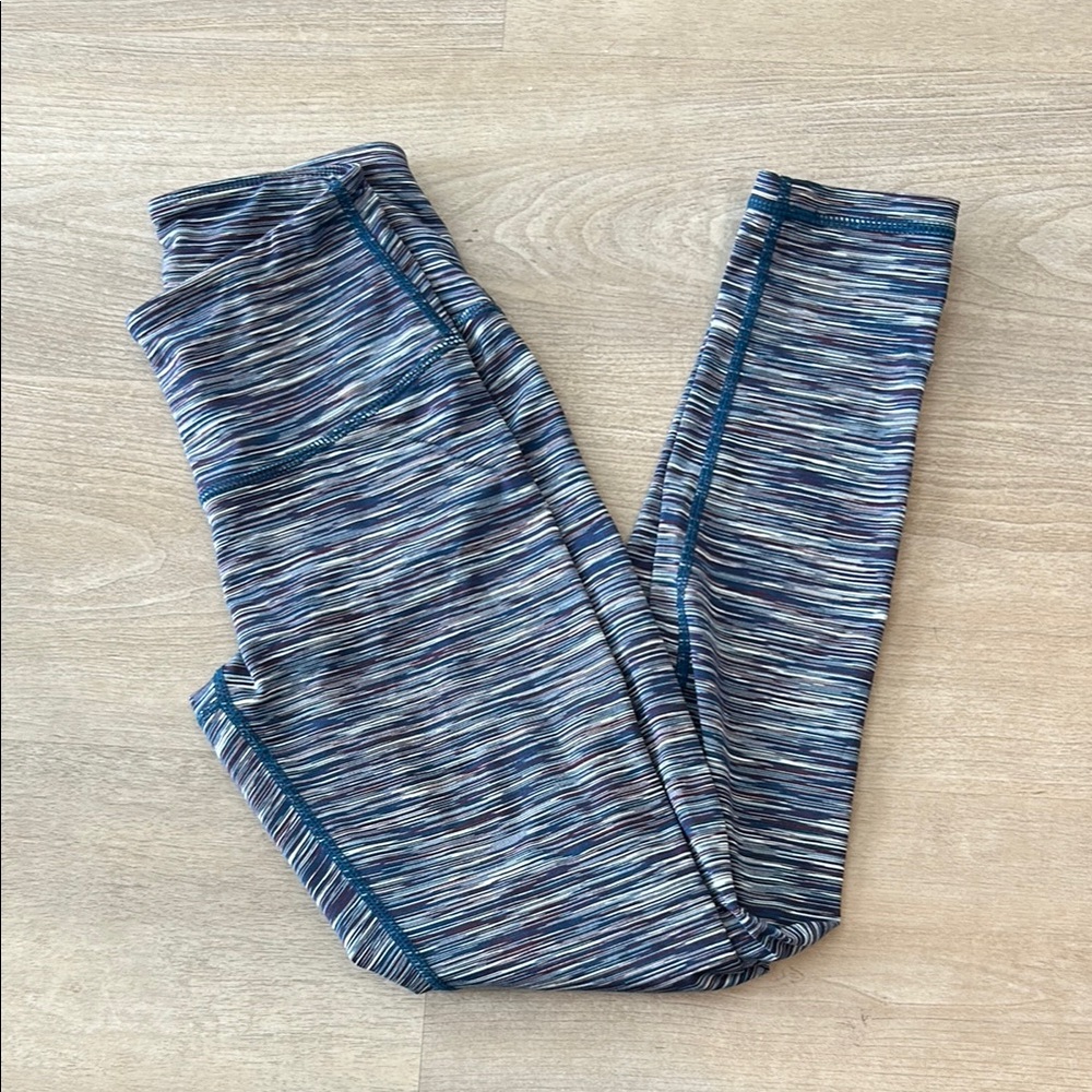 Blue Striped Leggings